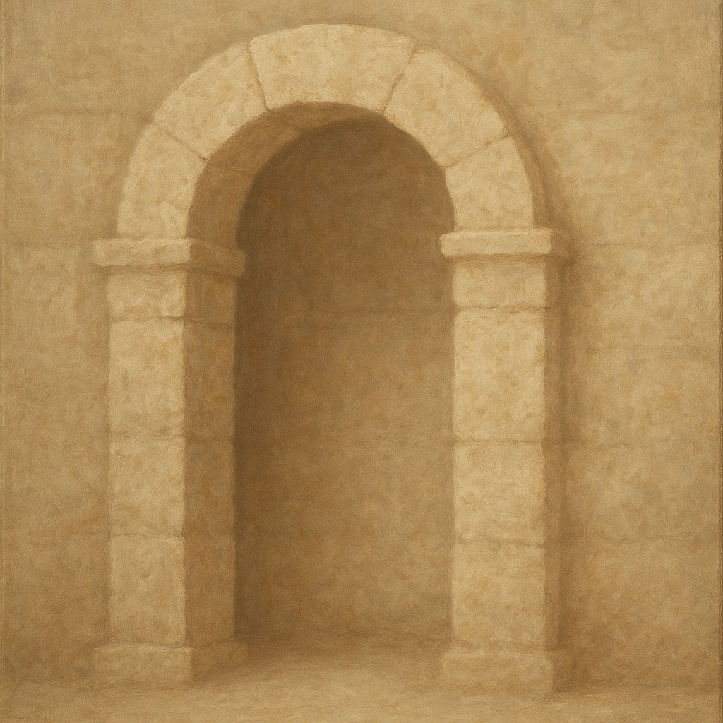 Travertine Stone Arch & Earth Tones No. 20 Oil Painting 100% Hand Painted Oil on Belgian Linen Canvas, Original Fine Art Wall Decor
