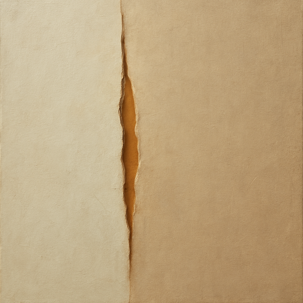 Tactile Stucco & Ochre Rift No. 9 - Modern Fine Art Oil Painting - View 1