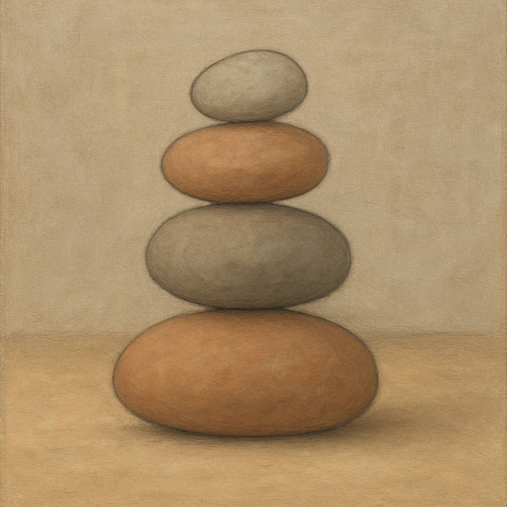 Organic Pebble Contours No. 3 - Modern Fine Art Oil Painting - View 1