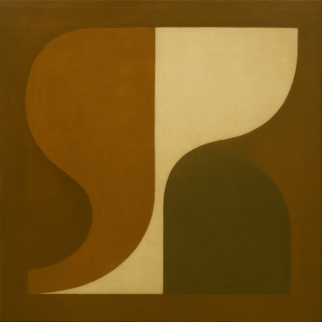 Minimalist Asymmetrical Balance in Raw Umber No. 23 Oil Painting 100% Hand Painted Oil on Belgian Linen Canvas, Original Fine Art Wall Decor