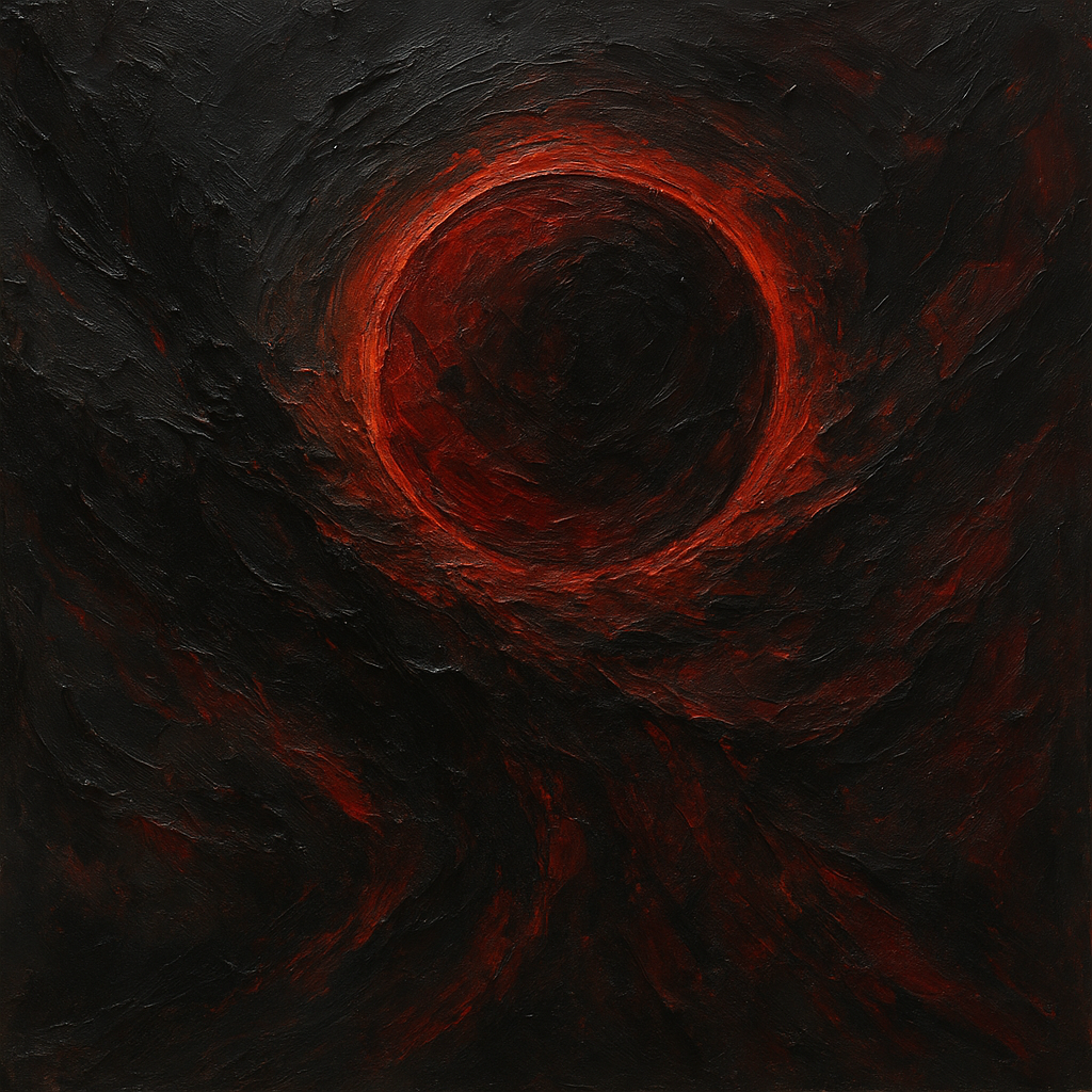Midnight Onyx & Crimson Eclipse Oil Painting - 100% Hand-Painted Master Oil Painting