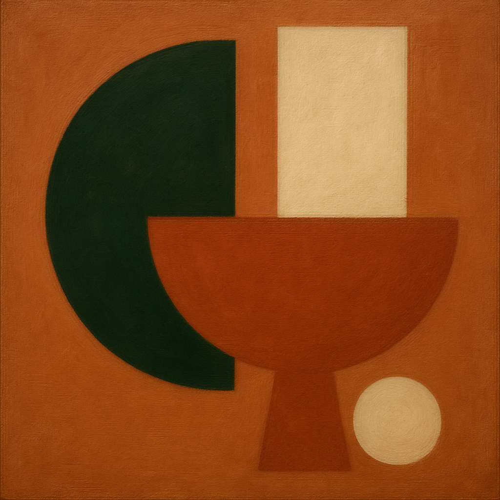 Forest Emerald & Chalk Interlock No. 6 - Modern Fine Art Oil Painting - View 1