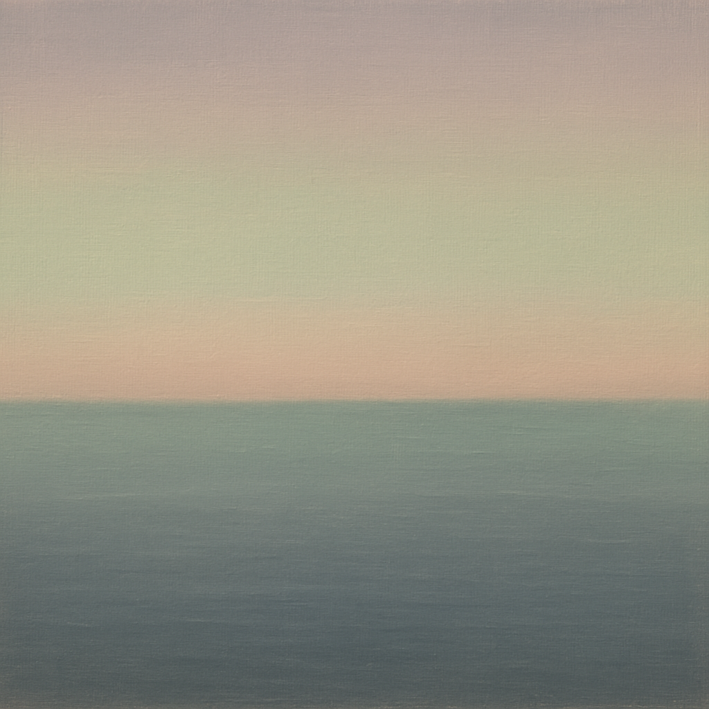 Dusk Horizon in Pale Lavender & Slate No. 3 - Modern Fine Art Oil Painting - View 1