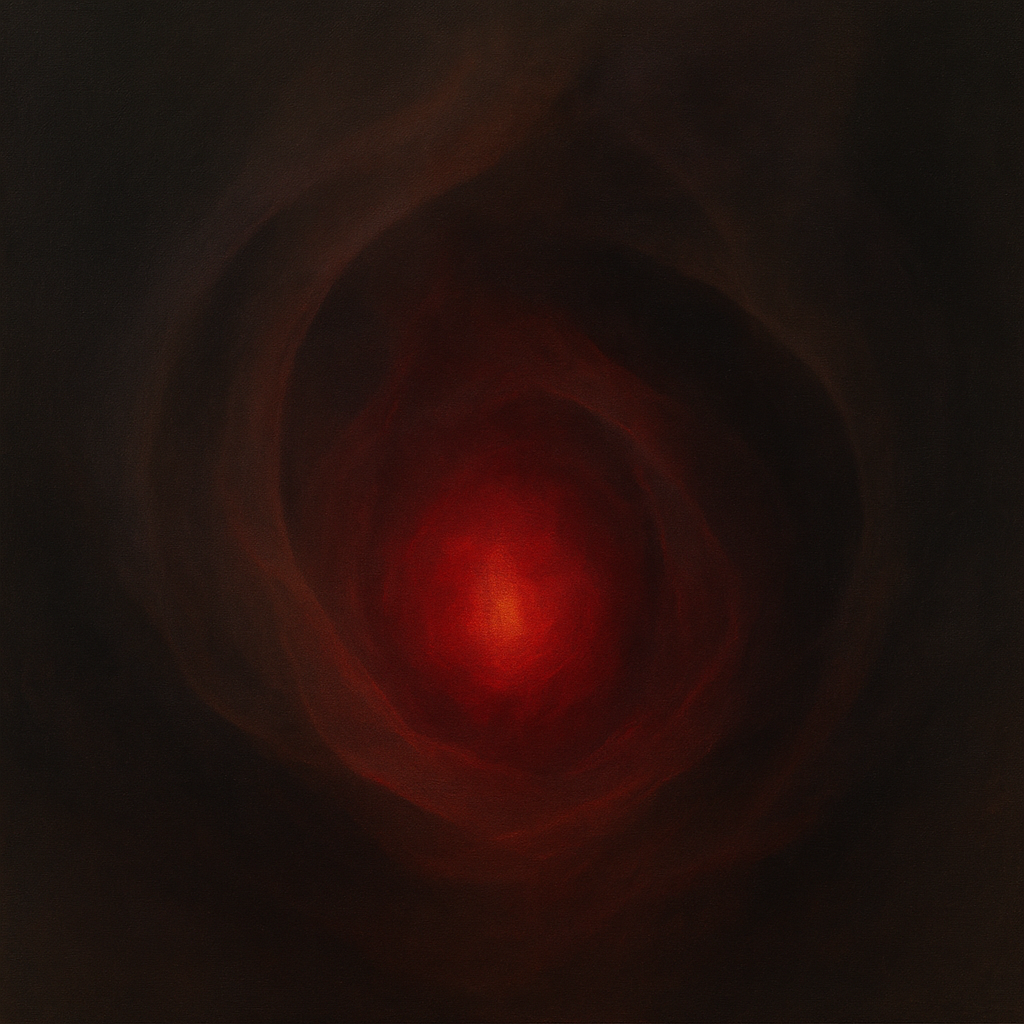 Smoky Ruby & Warm Obsidian Veils No. 3 Oil Painting - View 1