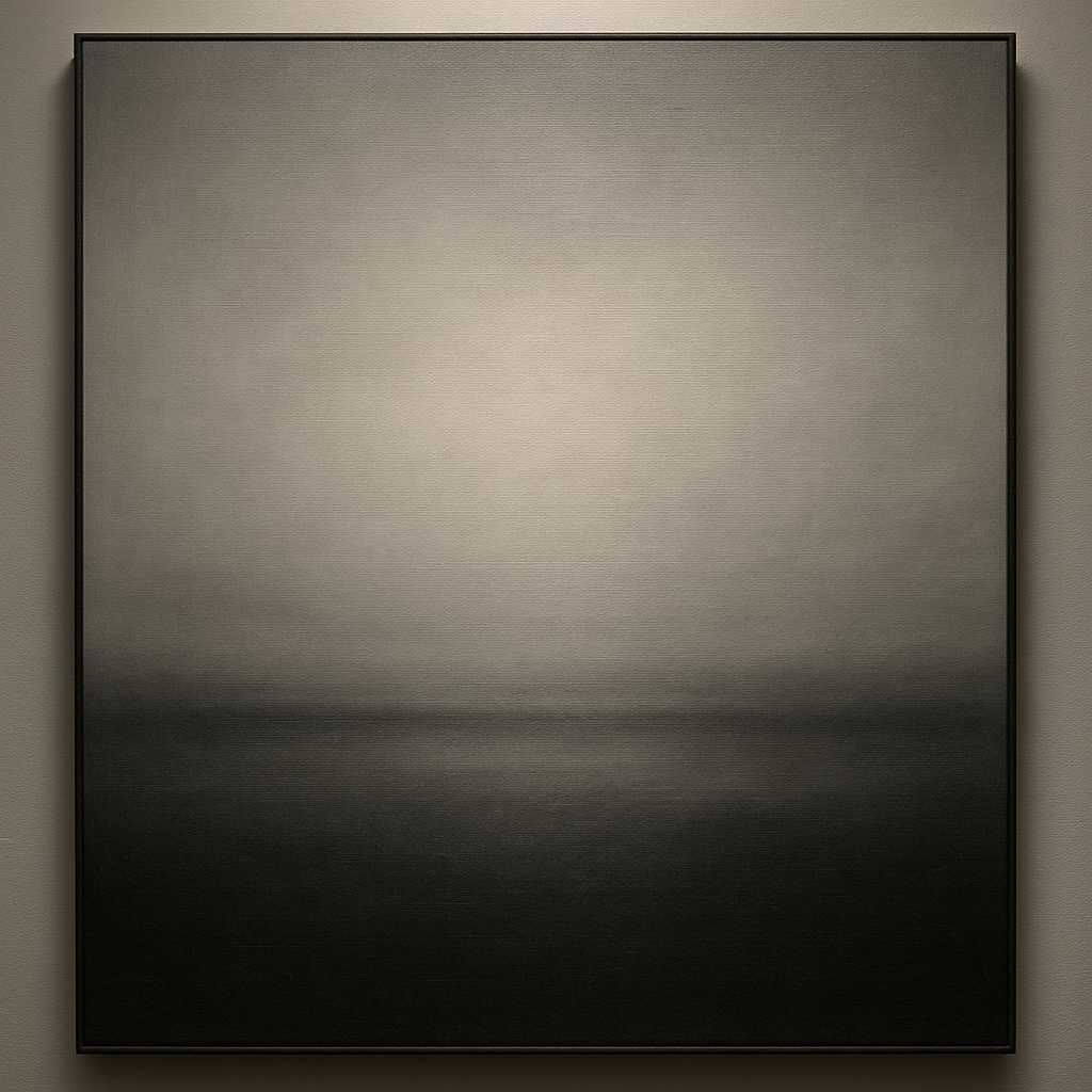 Monochrome Charcoal Drift & Soft Sfumato Horizon No. 13 Oil Painting 100% Hand Painted Oil on Belgian Linen Canvas, Original Fine Art Wall Decor