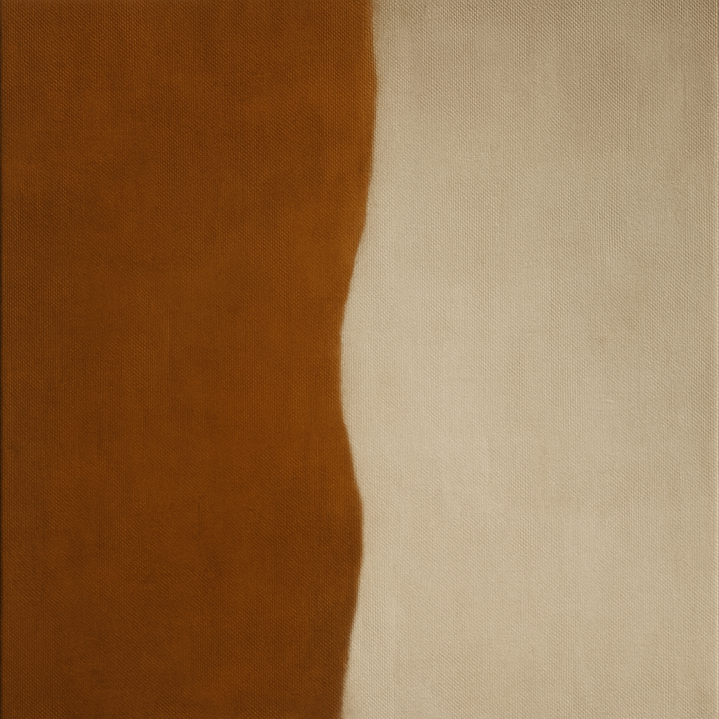 Burnt Umber & Greige Duet No. 7 - Modern Fine Art Oil Painting - View 1