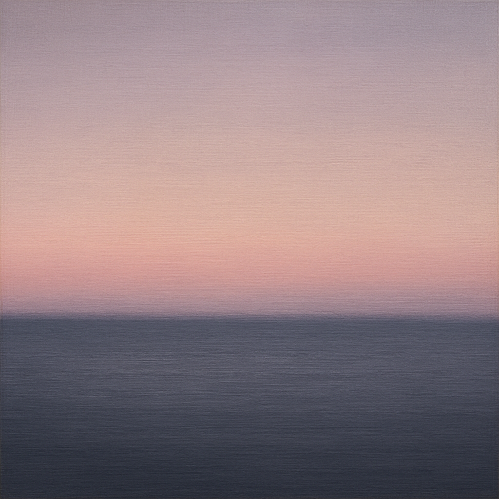 Dusk Horizon in Pale Lavender & Slate No. 3 - Modern Fine Art Oil Painting - View 1