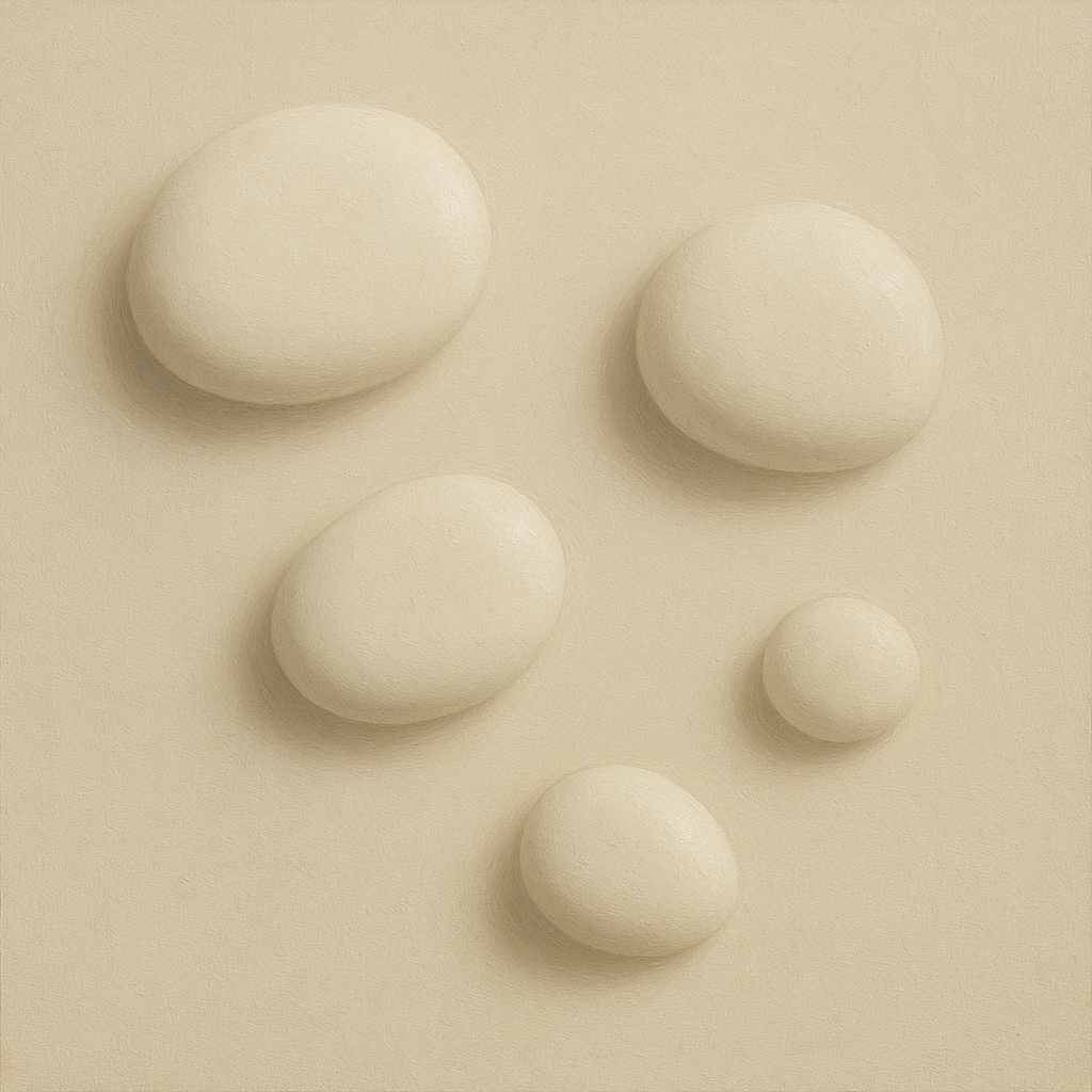 Organic Pebble Relief in White No. 6 - Modern Fine Art Oil Painting - View 1