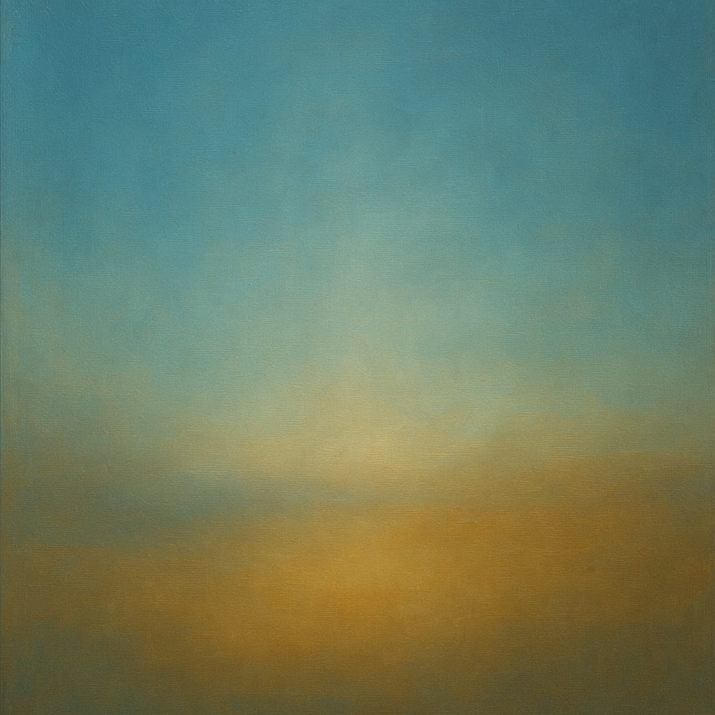 Celestial Azure & Warm Ochre Equilibrium No. 20 Oil Painting 100% Hand Painted Oil on Belgian Linen Canvas, Original Fine Art Wall Decor
