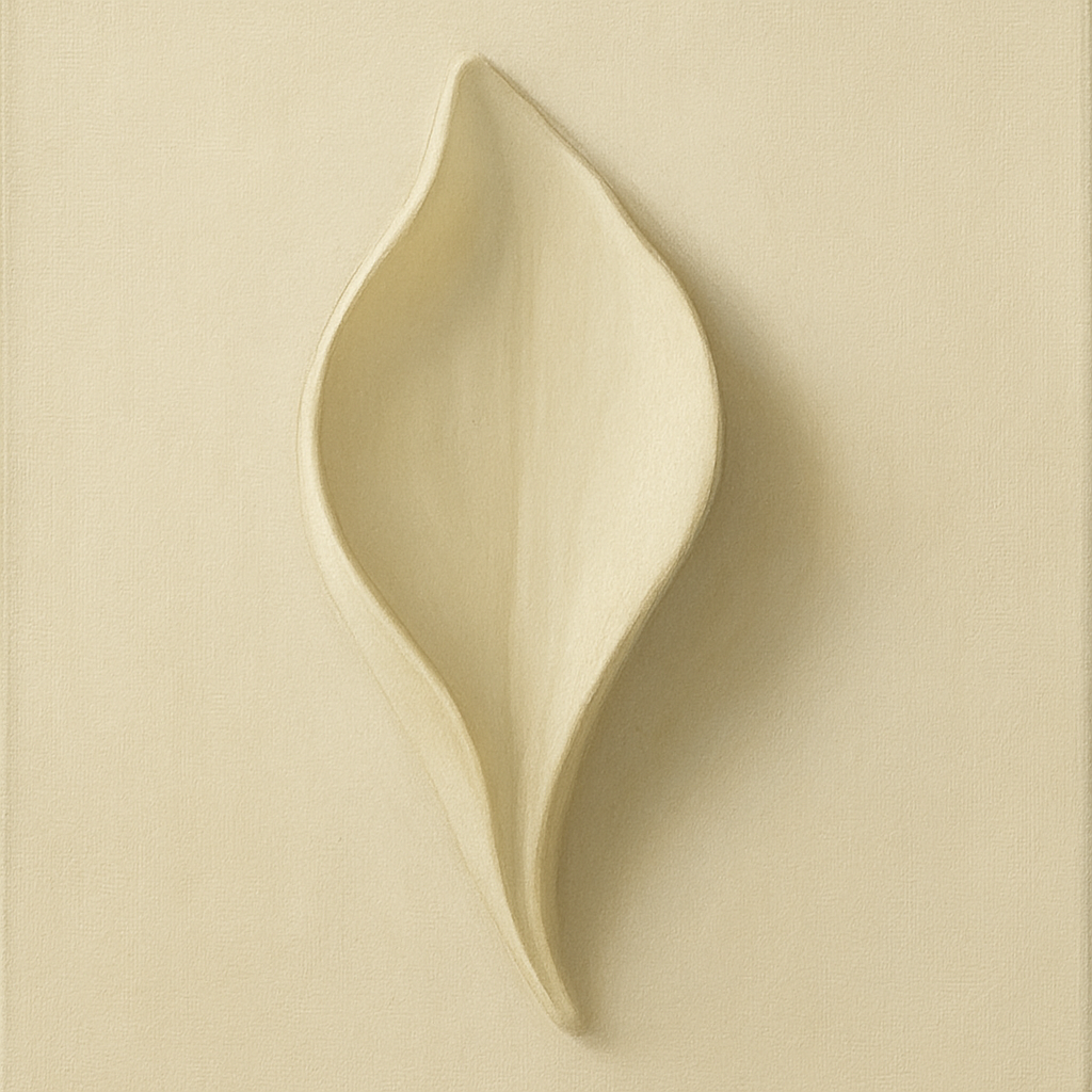 Sculpted Ivory Floral Contour No. 1 - Modern Fine Art Oil Painting - View 1