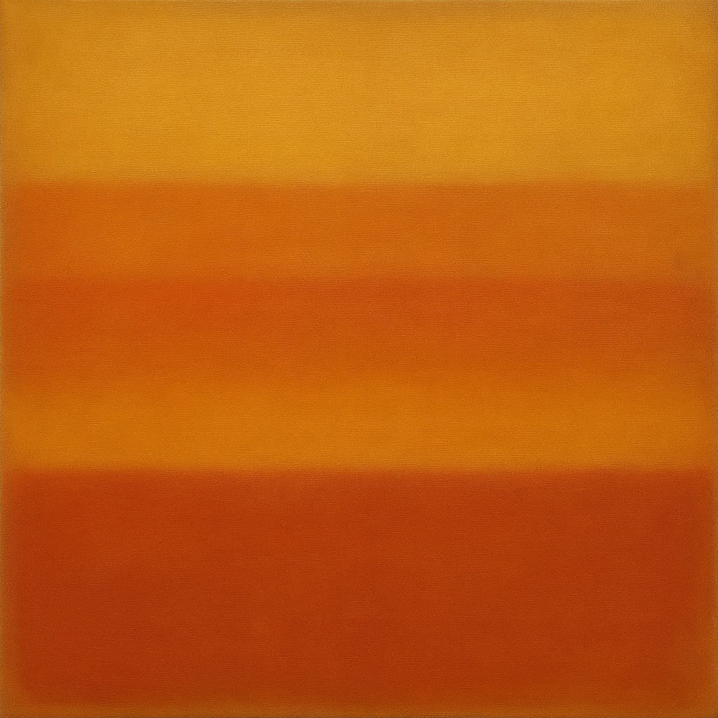 Luminous Ochre & Terracotta Horizon Color Field No. 5 Oil Painting 100% Hand Painted Oil on Belgian Linen Canvas, Original Fine Art Wall Decor