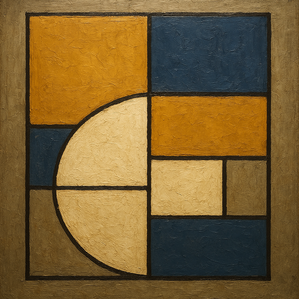 Bauhaus Geometric Balance No. 1 No. 7 Oil Painting - 100% Hand-Painted Master Oil Painting