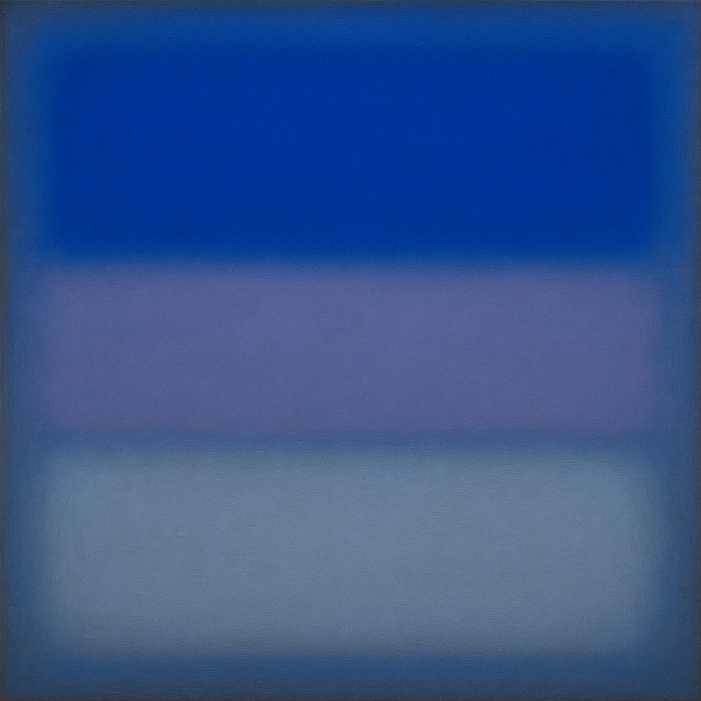 Cobalt Azure & Twilight Lavender Immersion No. 27 Oil Painting - View 1