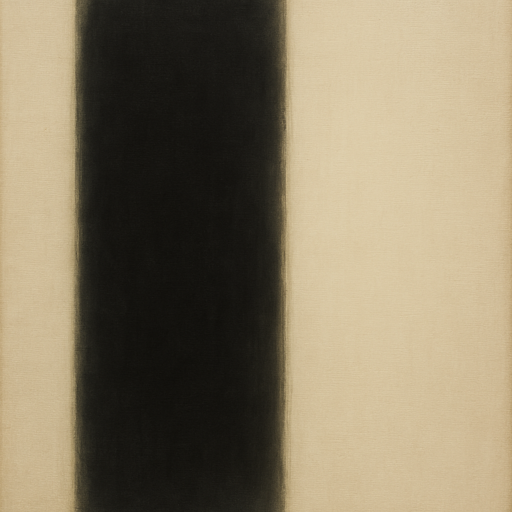 Deep Charcoal & Bone Monolith No. 1 - Modern Fine Art Oil Painting - View 1