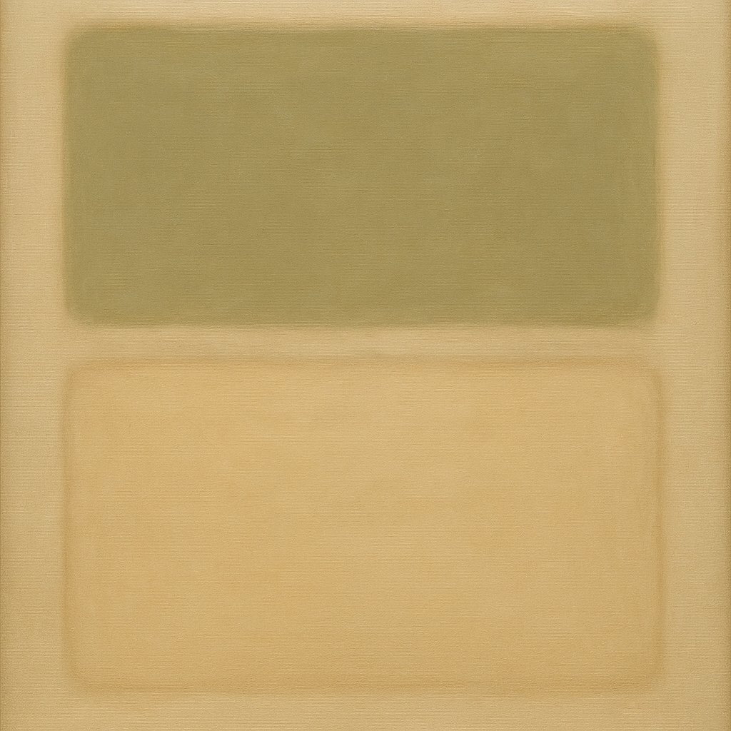 Sage Olive & Pale Sandstone Minimalist Harmony No. 16 Oil Painting 100% Hand Painted Oil on Belgian Linen Canvas, Original Fine Art Wall Decor