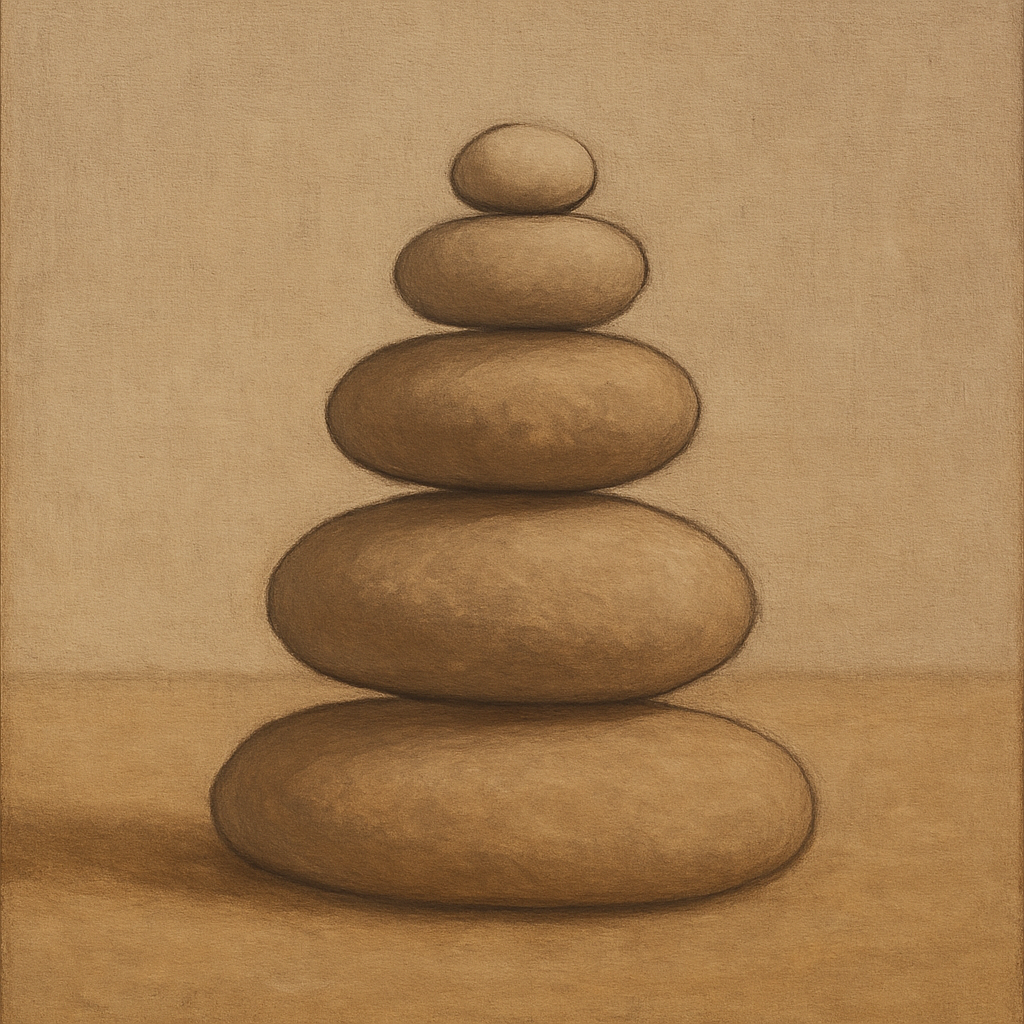 Organic Pebble Contours No. 3 - Modern Fine Art Oil Painting - View 1