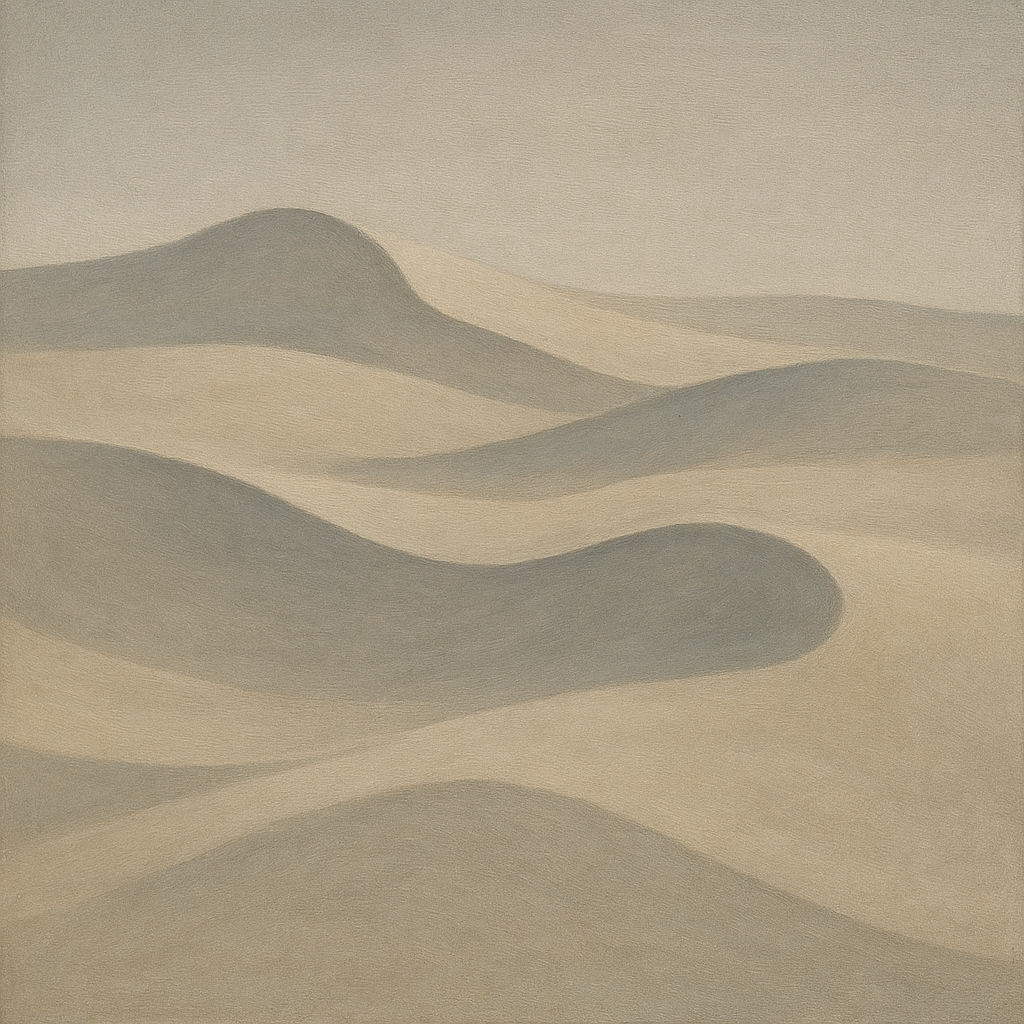 Monochrome Sand Dune Contours & Pale Slate No. 8 Oil Painting 100% Hand Painted Oil on Belgian Linen Canvas, Original Fine Art Wall Decor