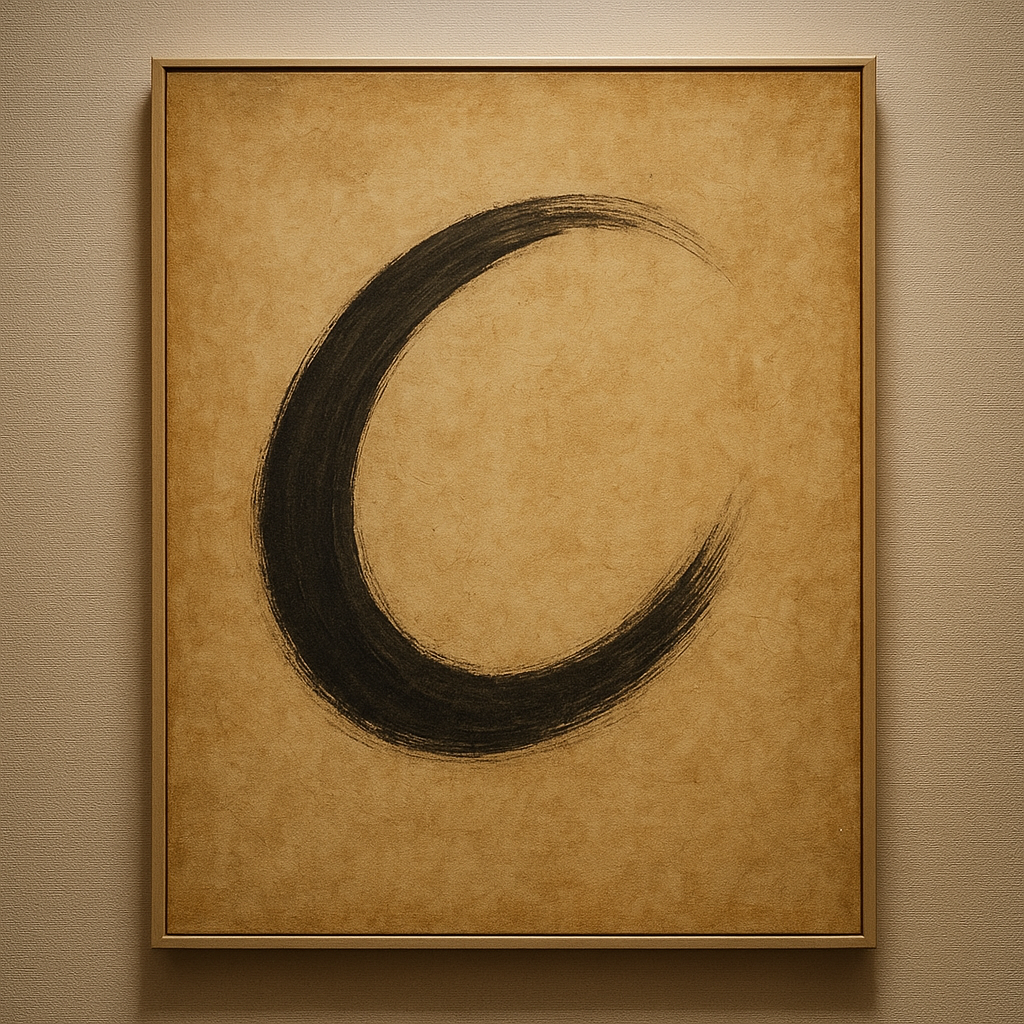 Aged Rice Paper & Charcoal Calligraphic Balance No. 15 Oil Painting 100% Hand Painted Oil on Belgian Linen Canvas, Original Fine Art Wall Decor