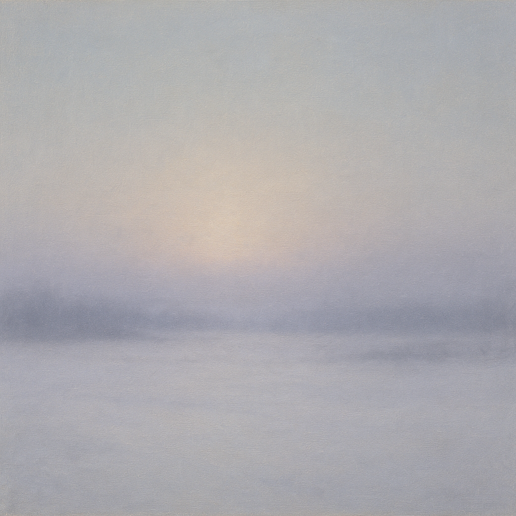 Winter Dawn Frost & Pale Silver Light No. 6 Oil Painting 100% Hand Painted Oil on Belgian Linen Canvas, Original Fine Art Wall Decor