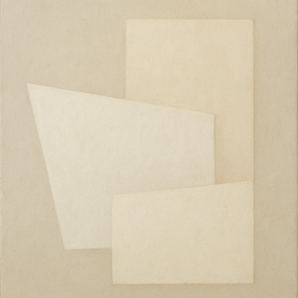 Architectural Stucco Geometry No. 3 - Modern Fine Art Oil Painting - View 1
