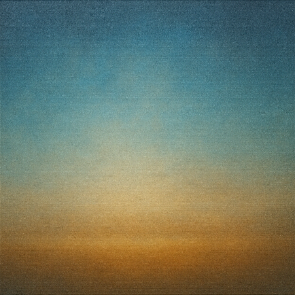 Celestial Azure & Warm Ochre Equilibrium No. 13 Oil Painting - View 1