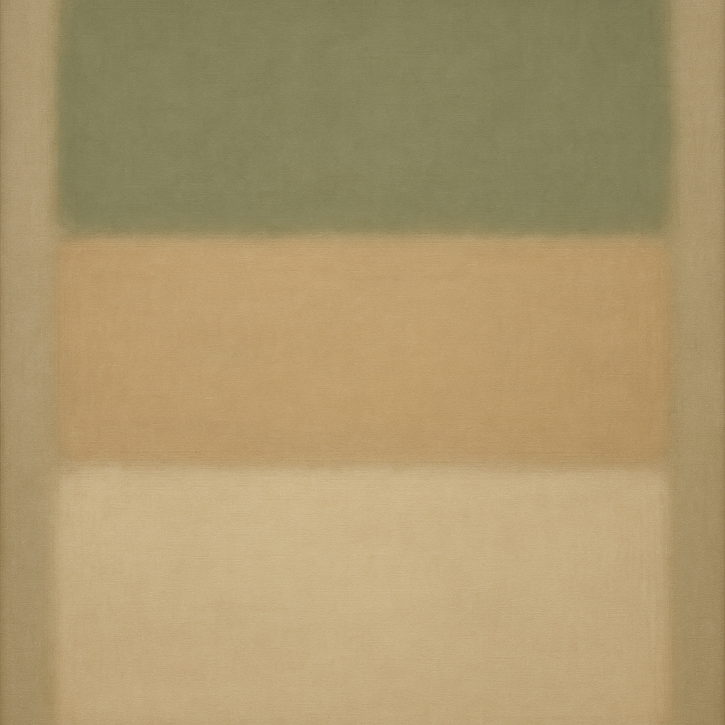 Sage Olive & Pale Sandstone Minimalist Harmony No. 21 Oil Painting 100% Hand Painted Oil on Belgian Linen Canvas, Original Fine Art Wall Decor