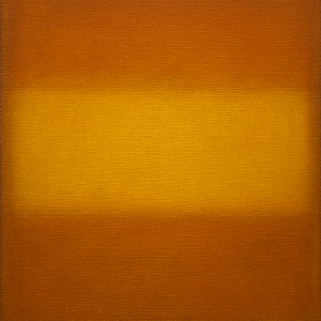 Warm Amber & Raw Sienna Sunset Meditation No. 27 Oil Painting 100% Hand Painted Oil on Belgian Linen Canvas, Original Fine Art Wall Decor