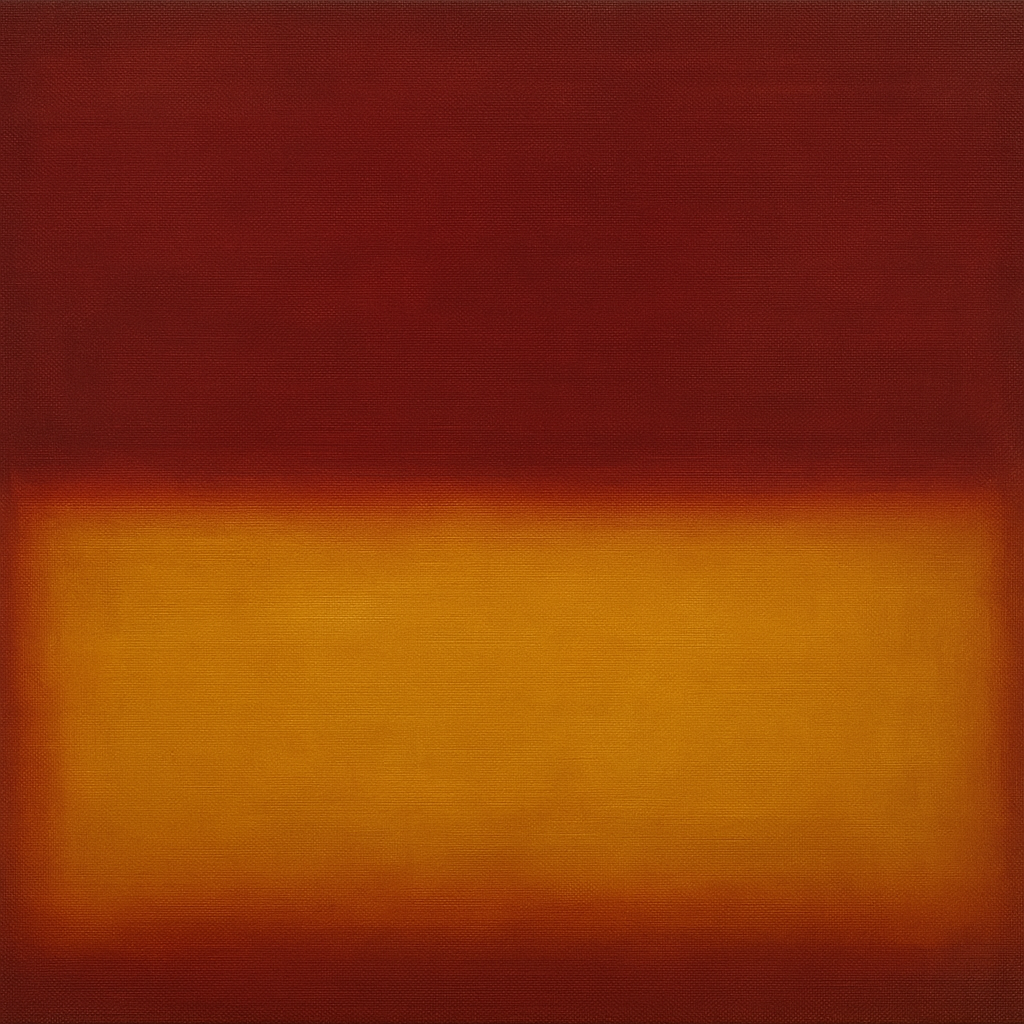 Crimson Burgundy & Saffron Gold Color Vibrations No. 19 Oil Painting 100% Hand Painted Oil on Belgian Linen Canvas, Original Fine Art Wall Decor