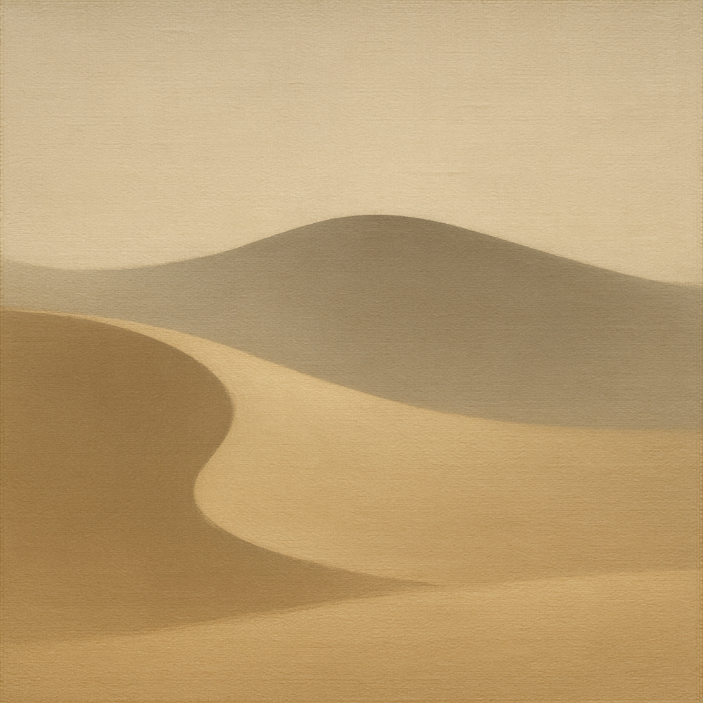 Muted Desert Dune Geometry No. 8 - Modern Fine Art Oil Painting - View 1