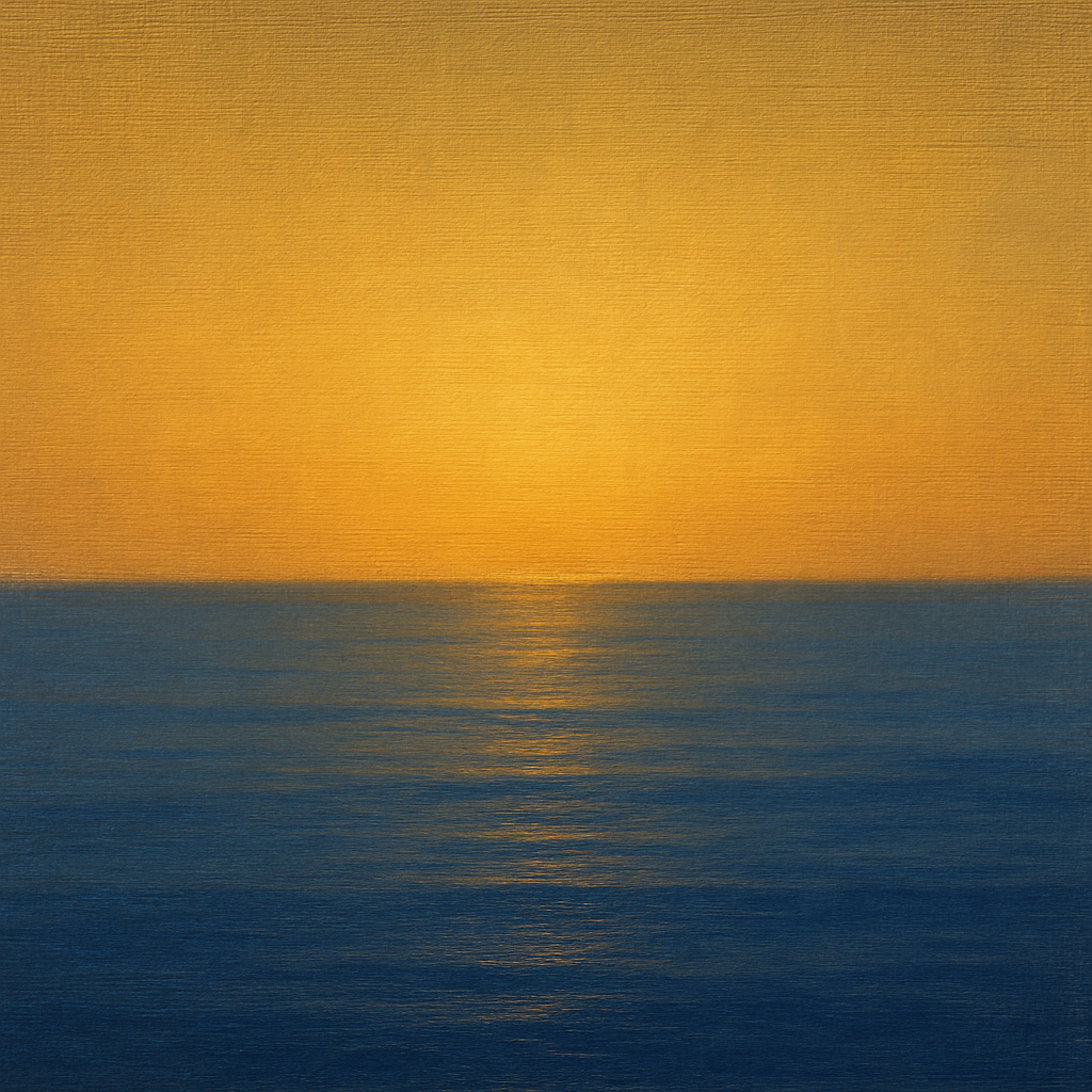Mediterranean Dawn Horizon No. 6 - Modern Fine Art Oil Painting - View 1