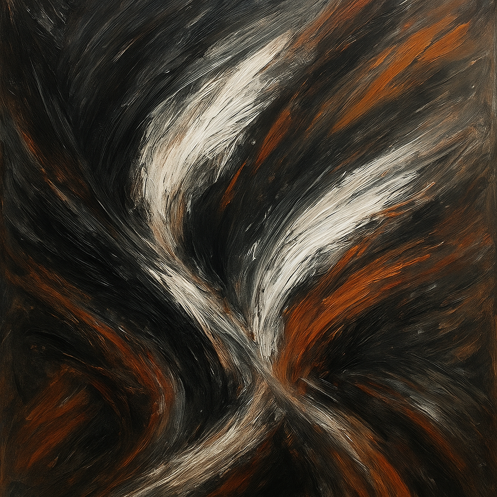 Kinetic Brushstroke Symphony Oil Painting - View 1