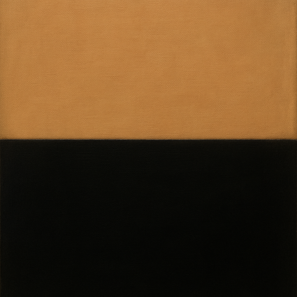 Onyx & Warm Biscuit Horizon No. 9 - Modern Fine Art Oil Painting - View 1