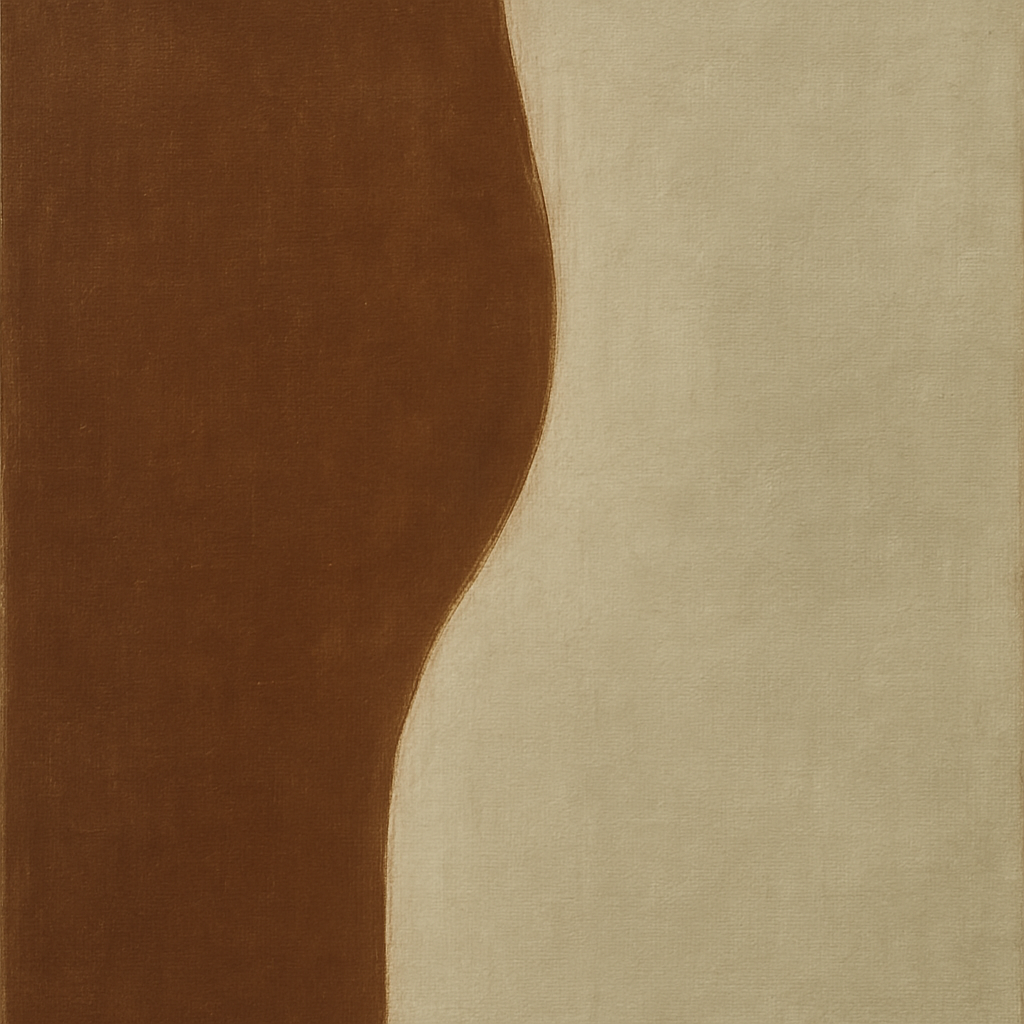 Burnt Umber & Greige Duet No. 7 - Modern Fine Art Oil Painting - View 1
