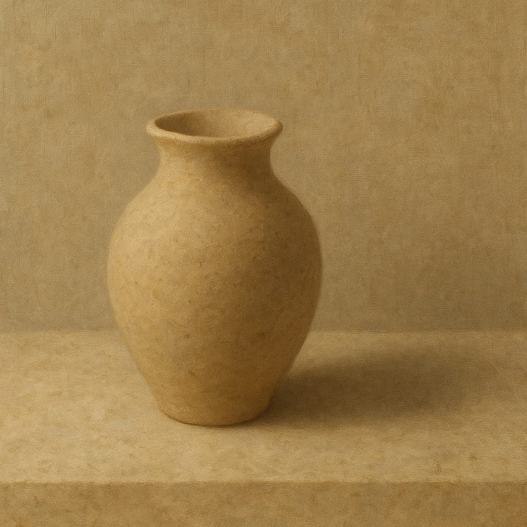 Organic Clay Vessel & Solitary Shadow No. 30 Oil Painting - View 1