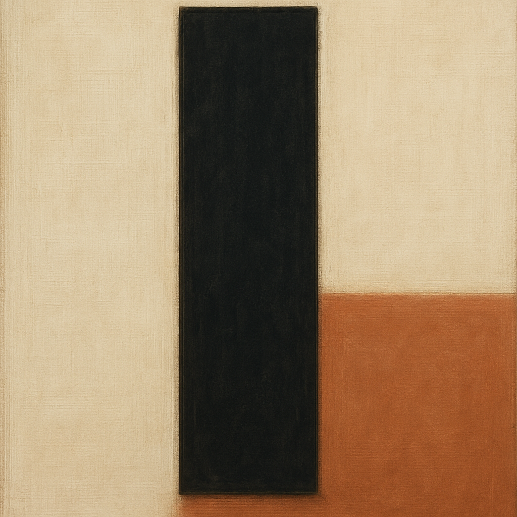 Deep Charcoal & Bone Monolith No. 1 - Modern Fine Art Oil Painting - View 1