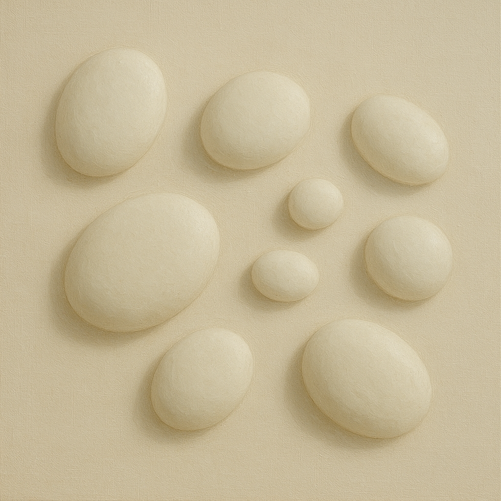 Organic Pebble Relief in White No. 6 - Modern Fine Art Oil Painting - View 1