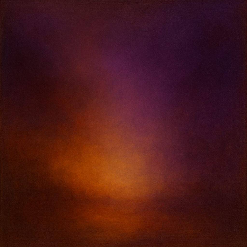 Burnt Amber & Velvet Amethyst Atmosphere No. 12 Oil Painting 100% Hand Painted Oil on Belgian Linen Canvas, Original Fine Art Wall Decor