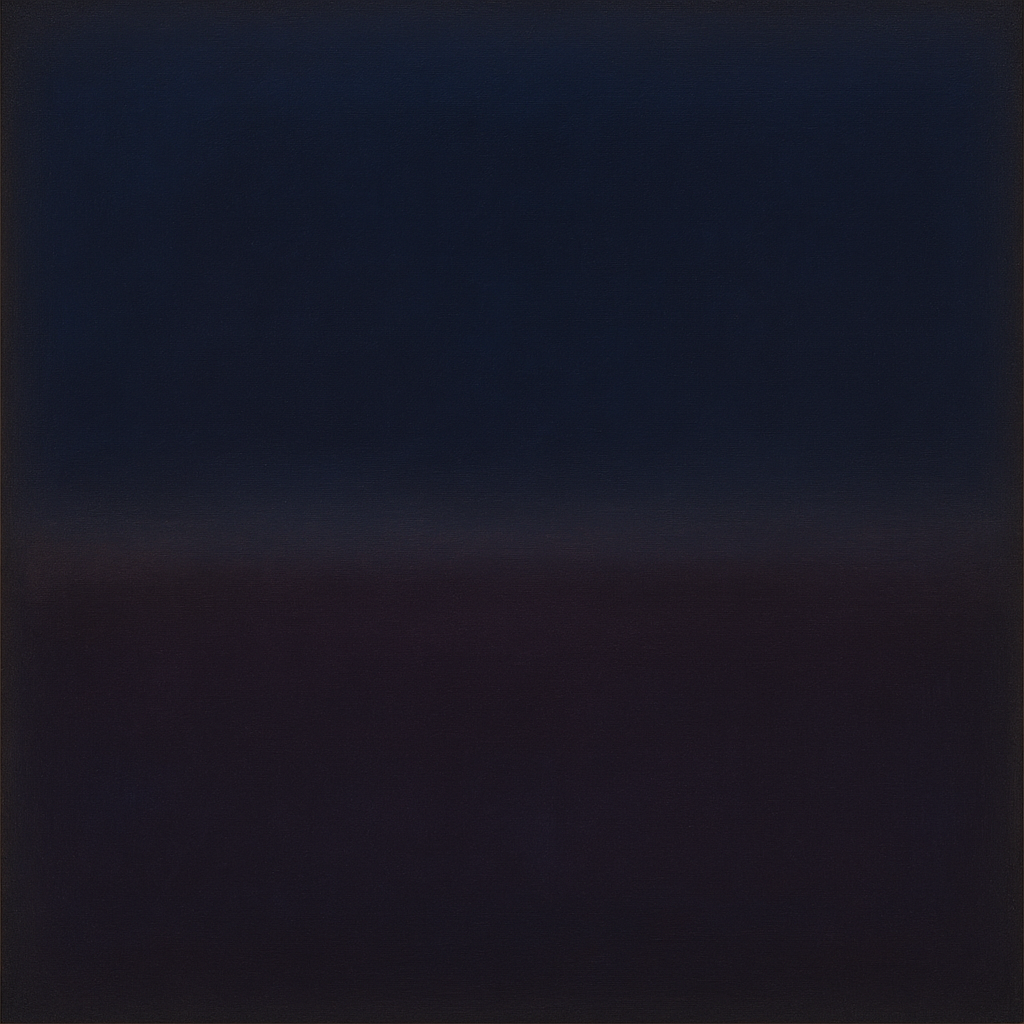 Deep Indigo & Midnight Plum Ambient Field No. 9 Oil Painting 100% Hand Painted Oil on Belgian Linen Canvas, Original Fine Art Wall Decor