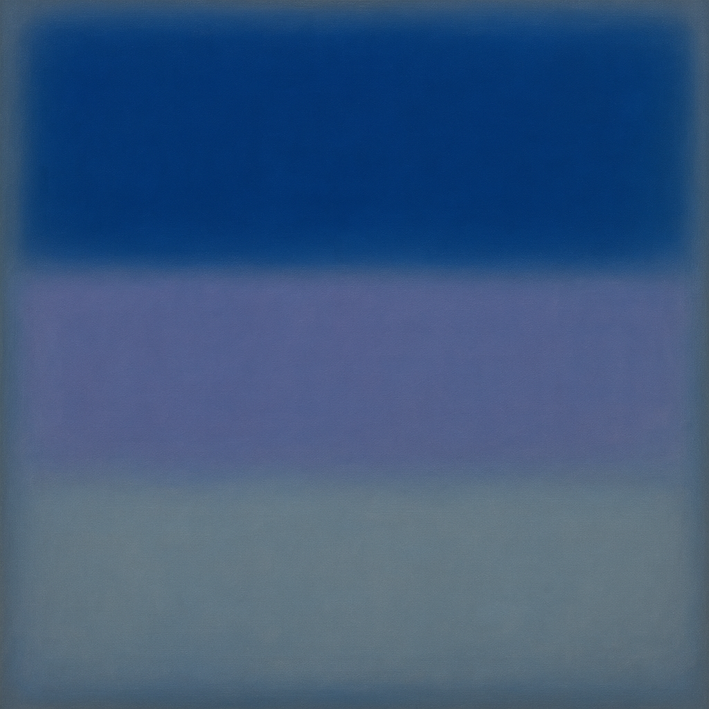 Cobalt Azure & Twilight Lavender Immersion No. 8 Oil Painting 100% Hand Painted Oil on Belgian Linen Canvas, Original Fine Art Wall Decor