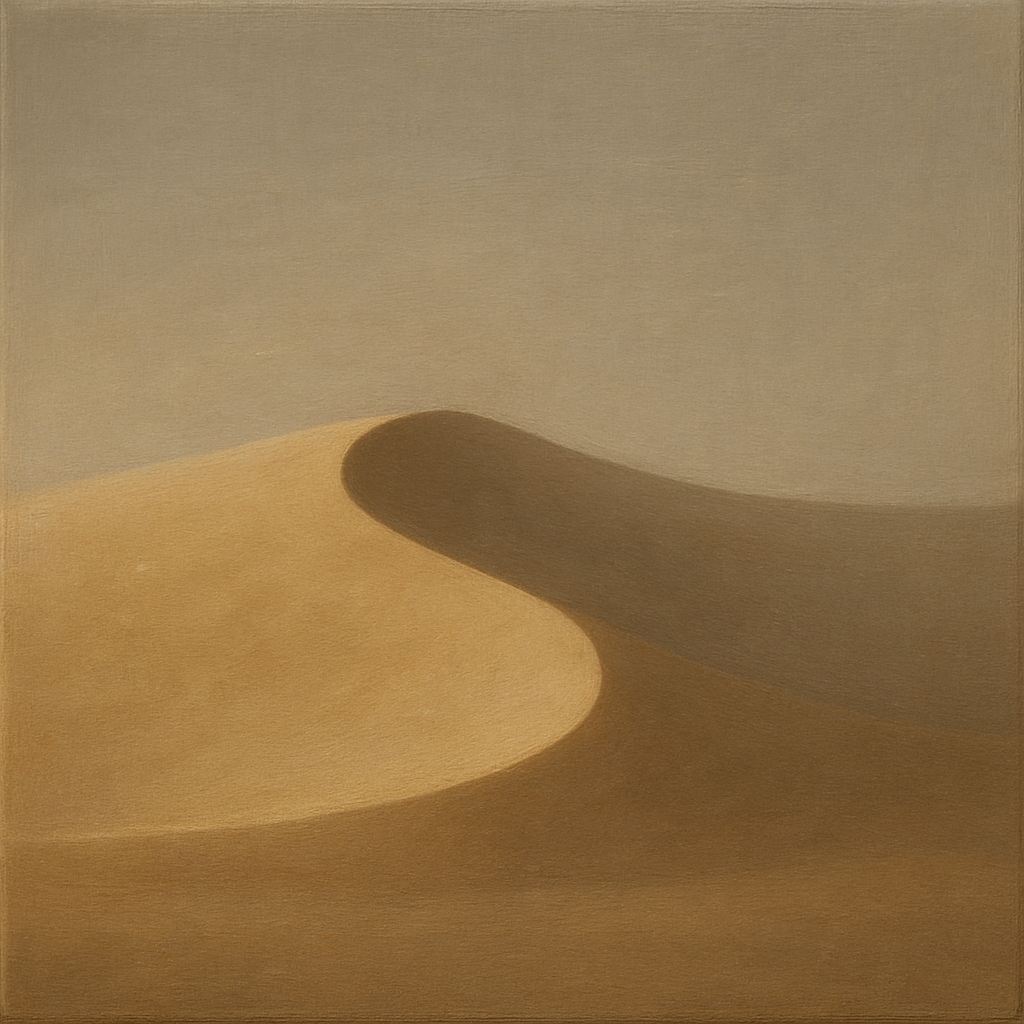 Muted Desert Dune Geometry No. 8 - Modern Fine Art Oil Painting - View 1