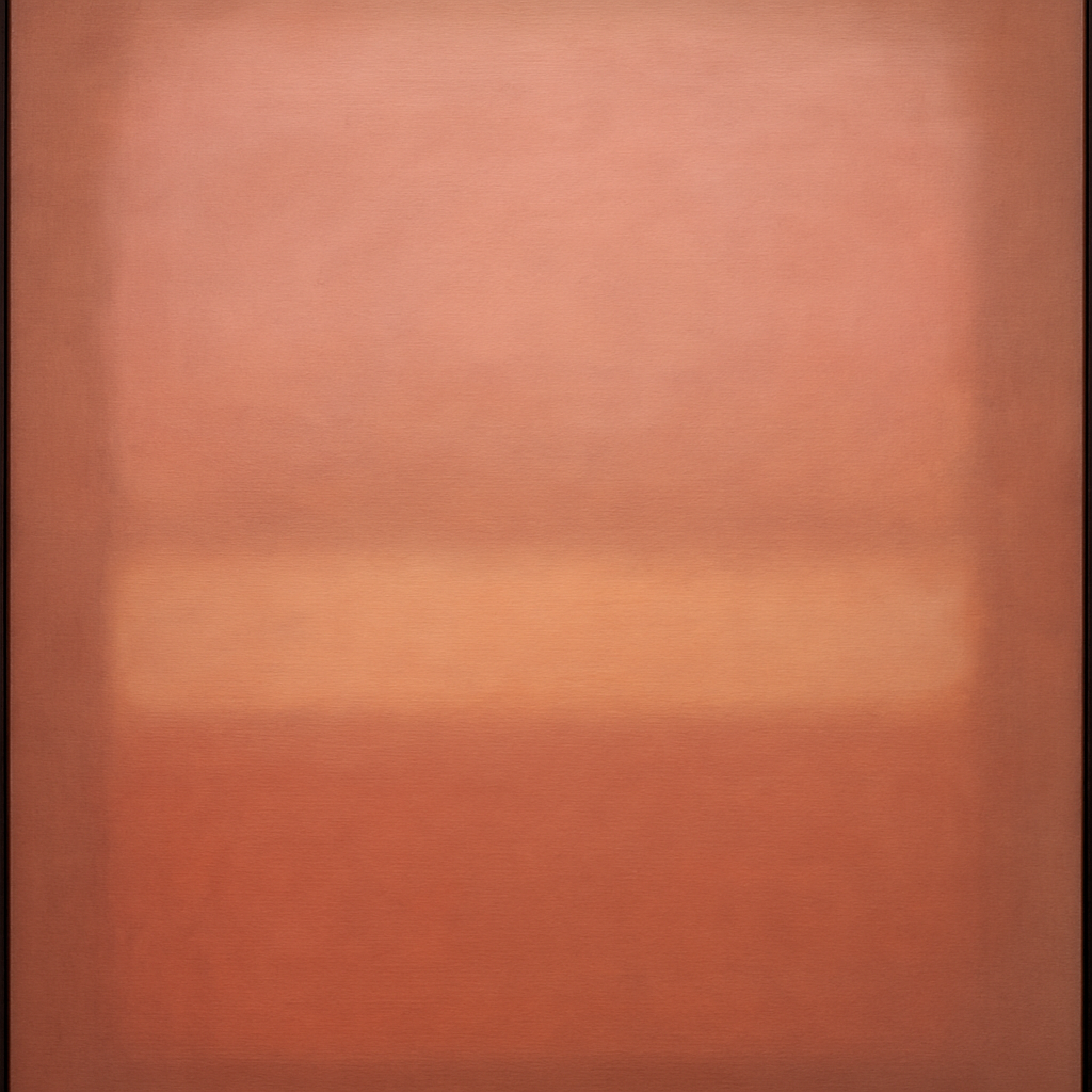 Blush Rose & Dusky Terracotta Ambient Glow No. 10 Oil Painting - View 1