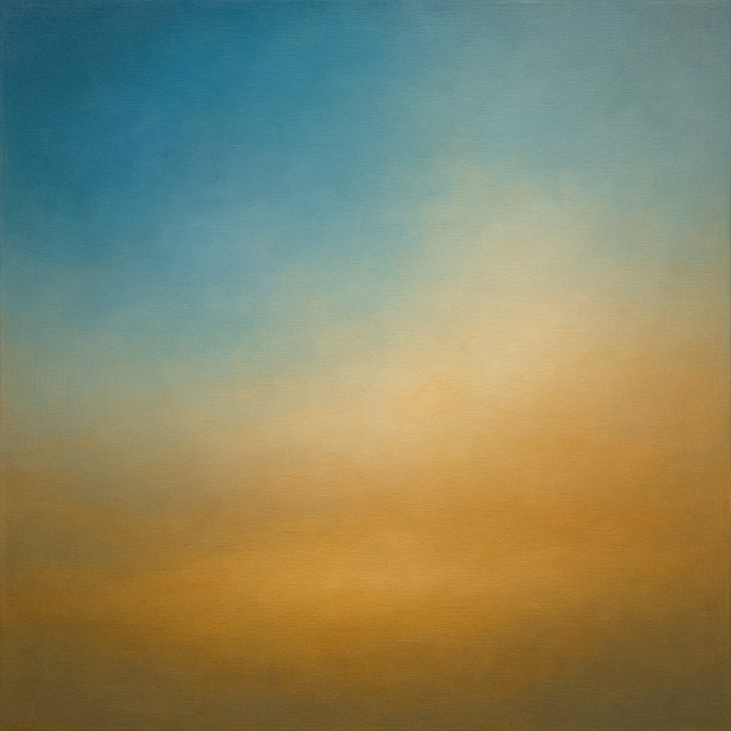 Celestial Azure & Warm Ochre Equilibrium No. 18 Oil Painting 100% Hand Painted Oil on Belgian Linen Canvas, Original Fine Art Wall Decor