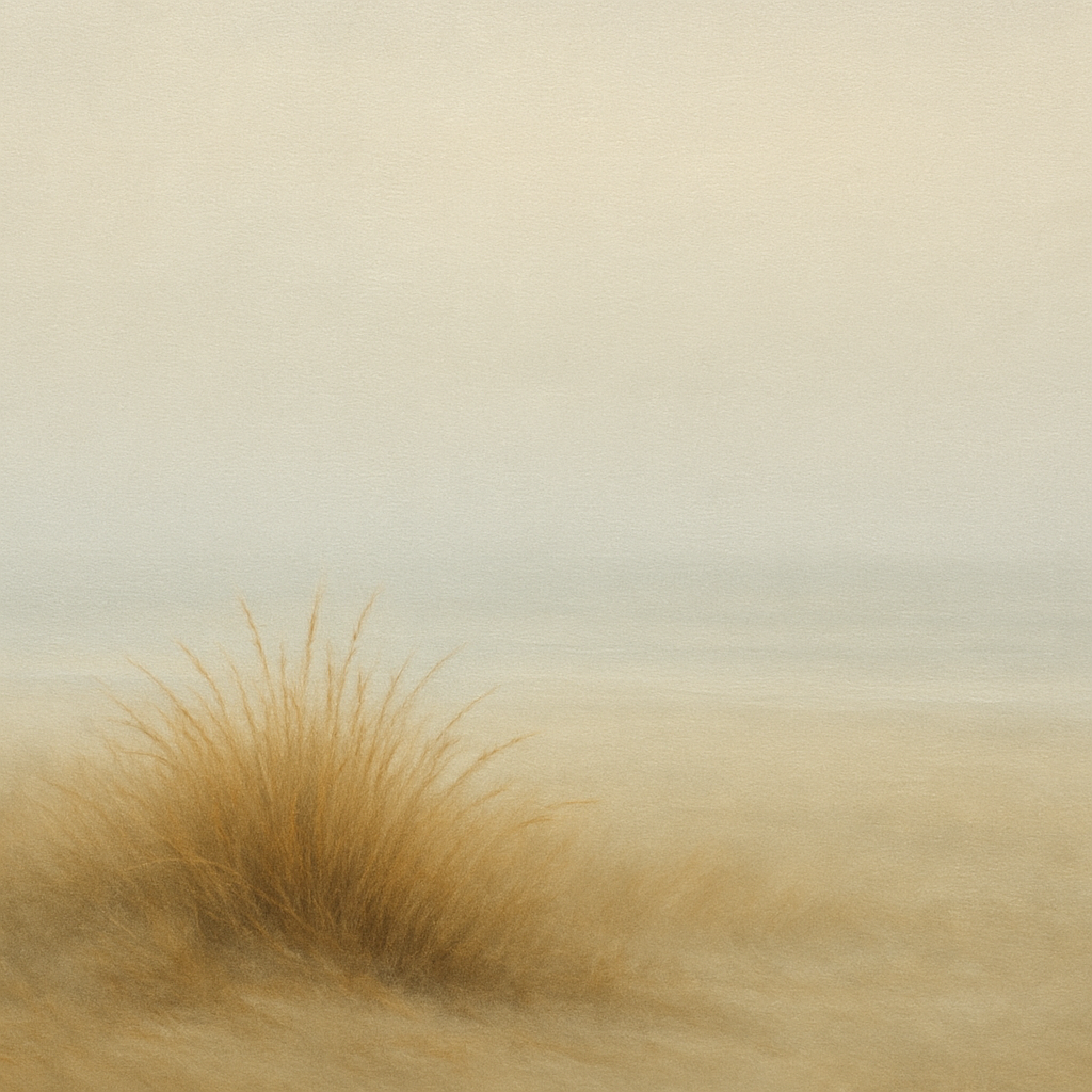 Silent Dune Grass in November Sea Fog No. 7 Oil Painting - View 1