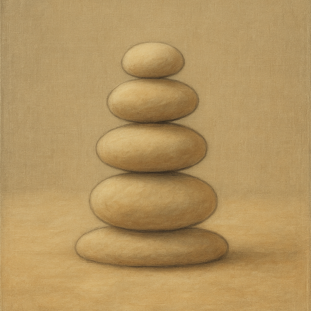 Organic Pebble Contours No. 3 - Modern Fine Art Oil Painting - View 1