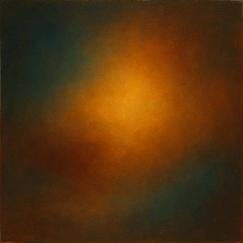 Deep Topaz & Spiced Terracotta Glow No. 5 Oil Painting - View 1