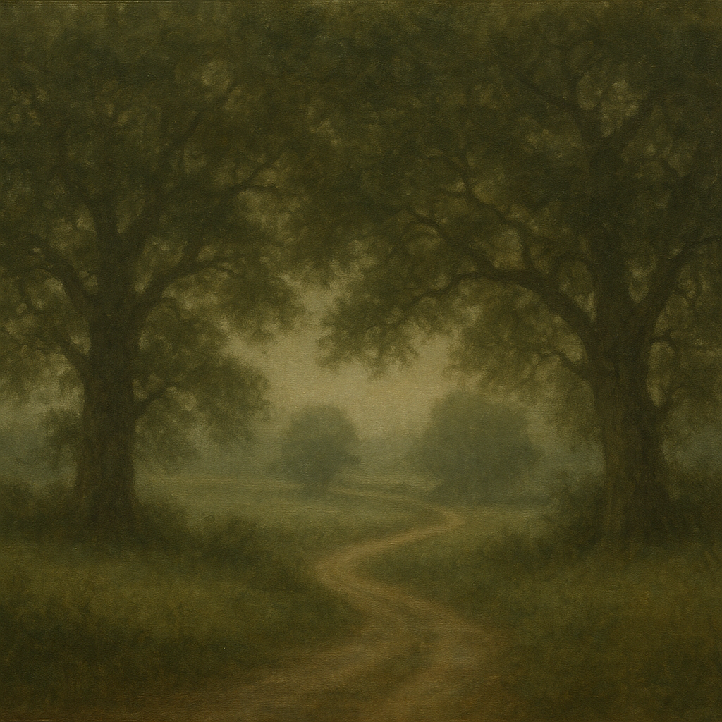 Misty English Countryside Lane No. 7 Oil Painting - View 1