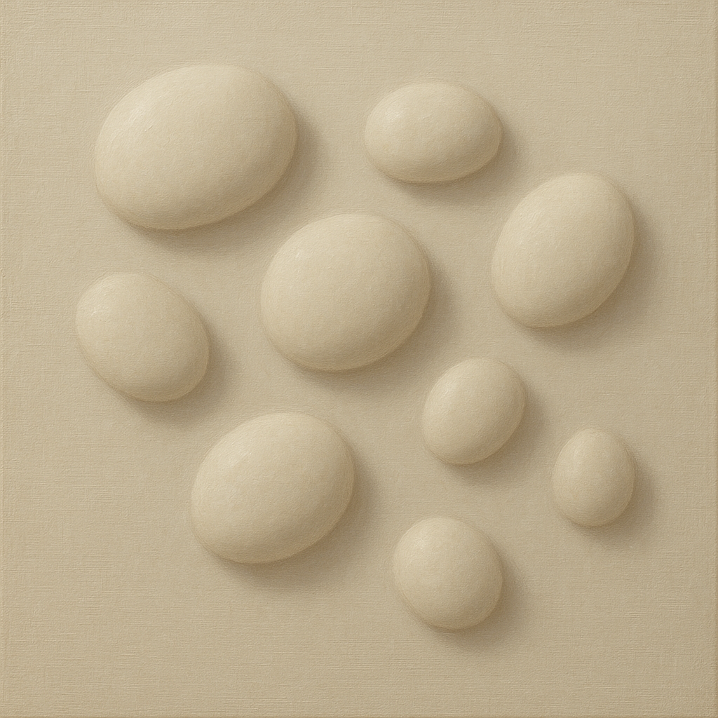 Organic Pebble Relief in White No. 6 - Modern Fine Art Oil Painting - View 1