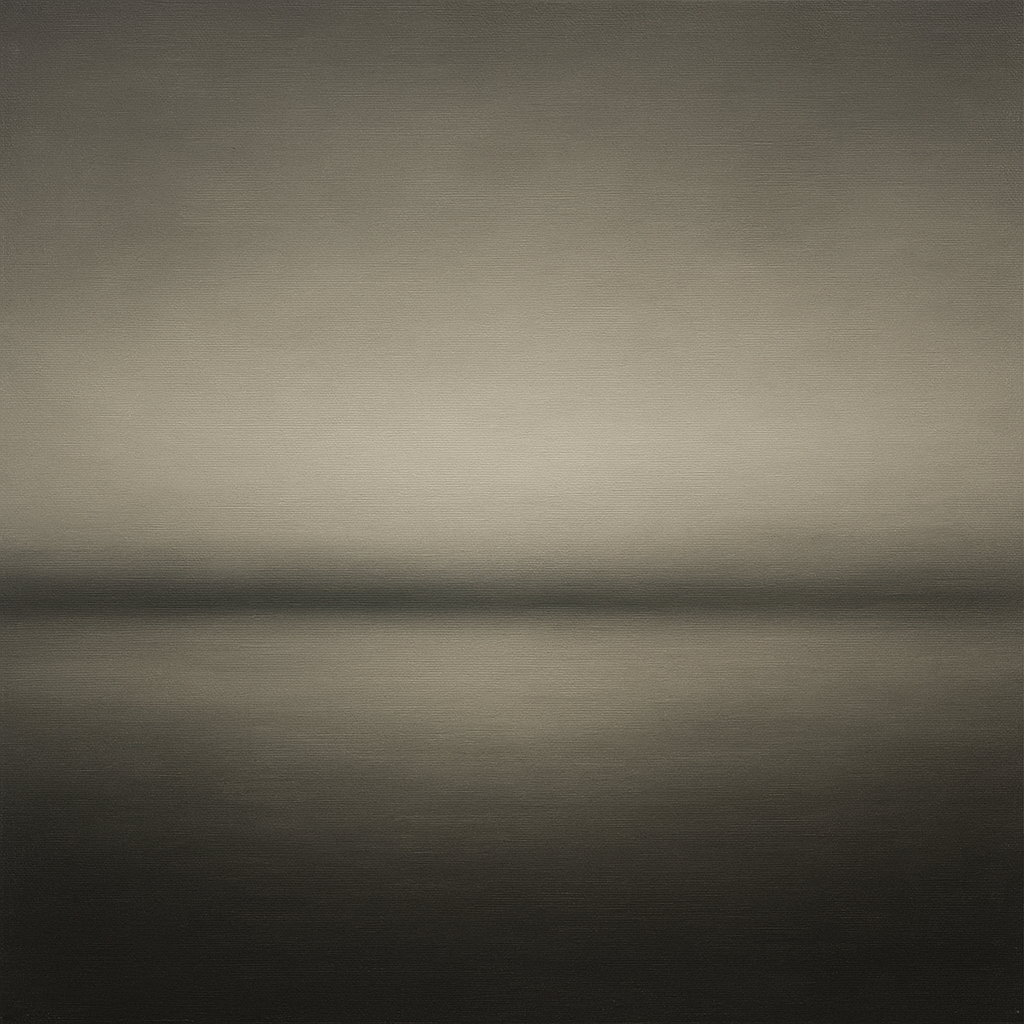 Monochrome Charcoal Drift & Soft Sfumato Horizon No. 23 Oil Painting - View 1