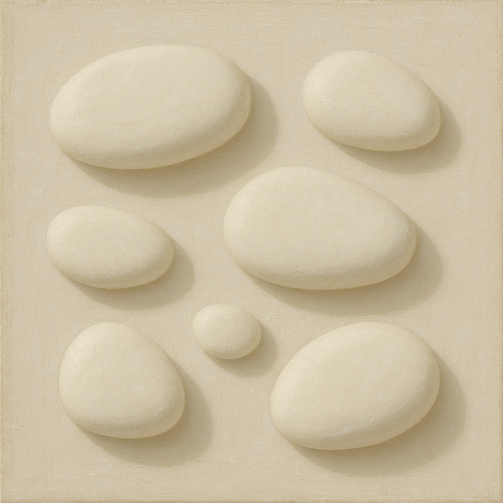 Organic Pebble Relief in White No. 6 - Modern Fine Art Oil Painting - View 1