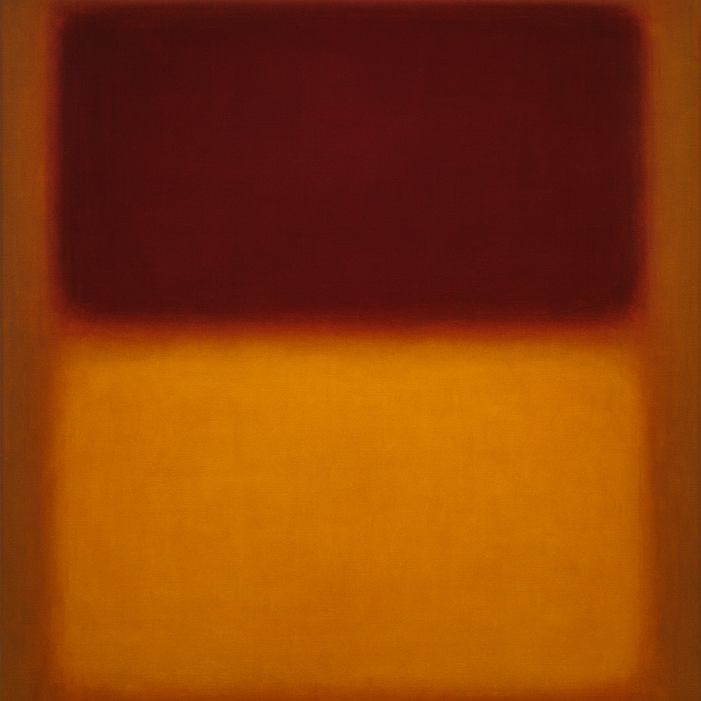 Crimson Burgundy & Saffron Gold Color Vibrations No. 16 Oil Painting 100% Hand Painted Oil on Belgian Linen Canvas, Original Fine Art Wall Decor